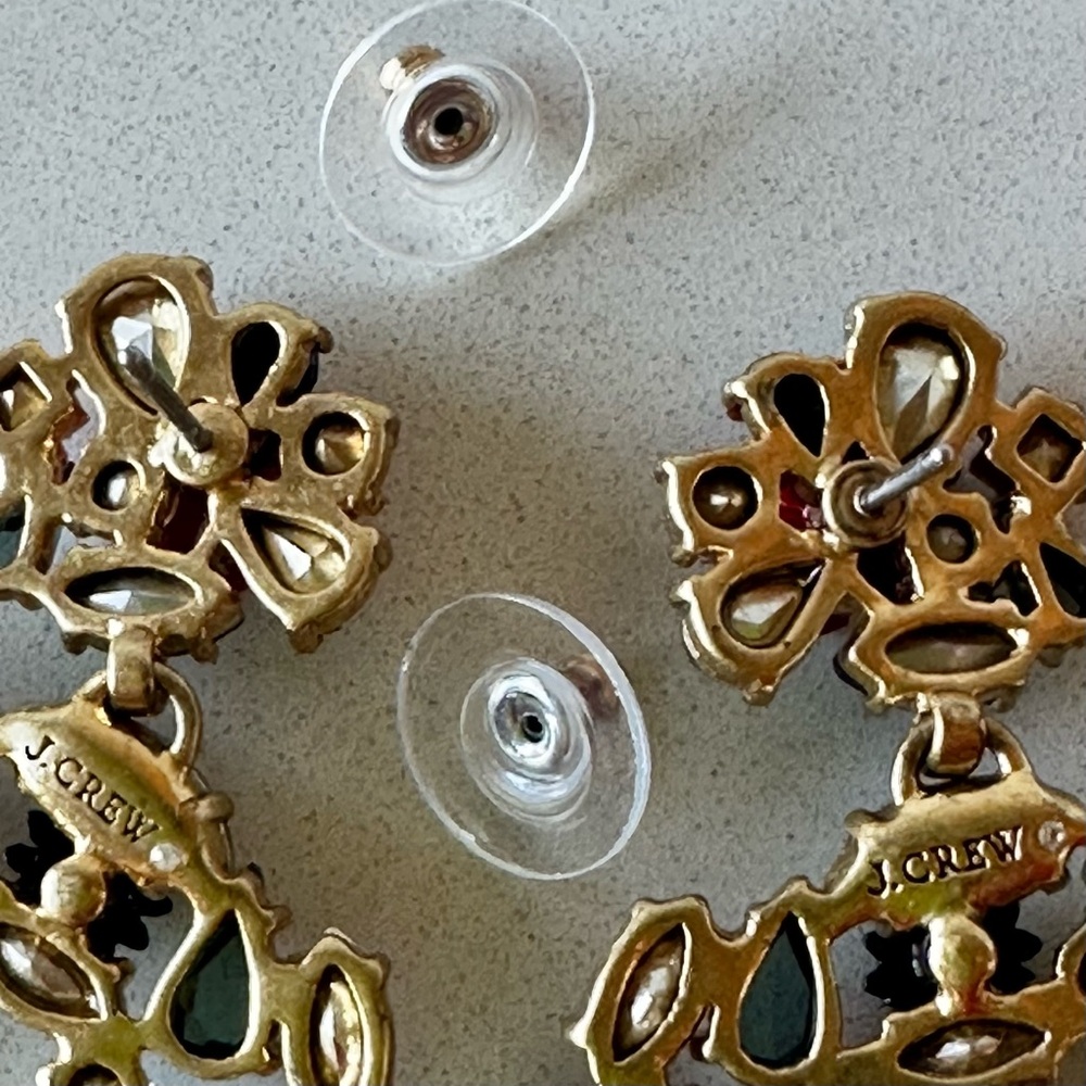 J. Crew Floral Hoop Earrings - Picture 4 of 4